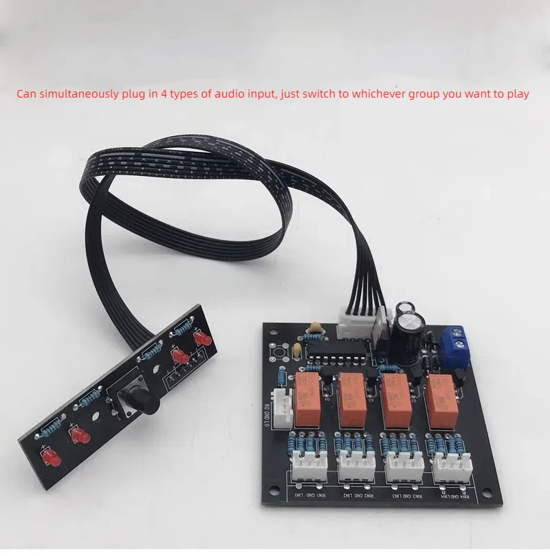 GHXAMP DIY Preamp Audio Source Selector Board - 4-in-1 Out Signal Switcher (Pre-assembled)