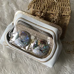 Bolso de mano de un hombro para mujer, bandolera de satén de seda brillante, accesorios de teñido Hanfu, estilo antiguo, elementos Han transparentes