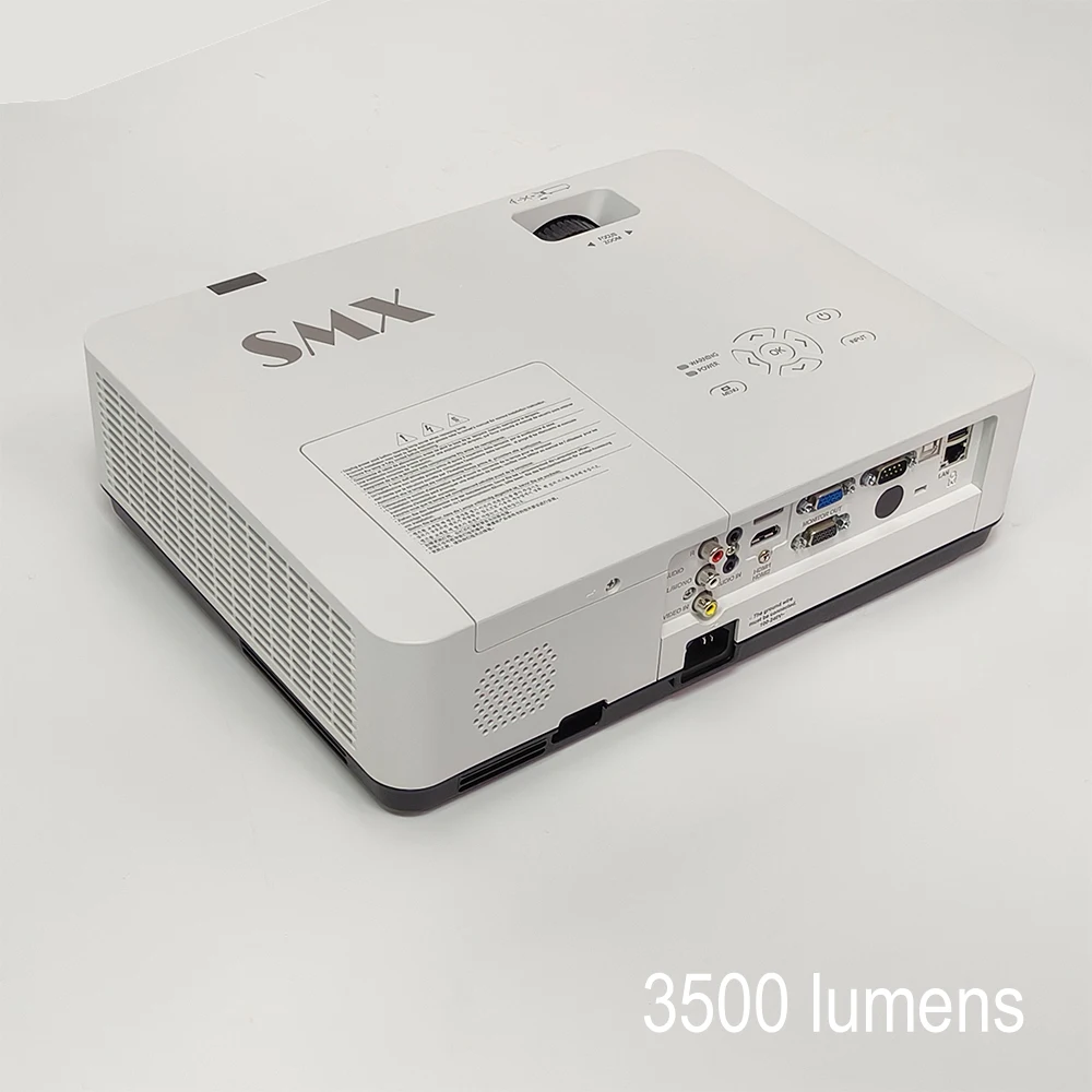 SMX Laser Projector High-Definition 3500-Lumen 1080P LED LCD 5W Hi-Fi Speakers Portable Home Theater Commercial Use 1-Year