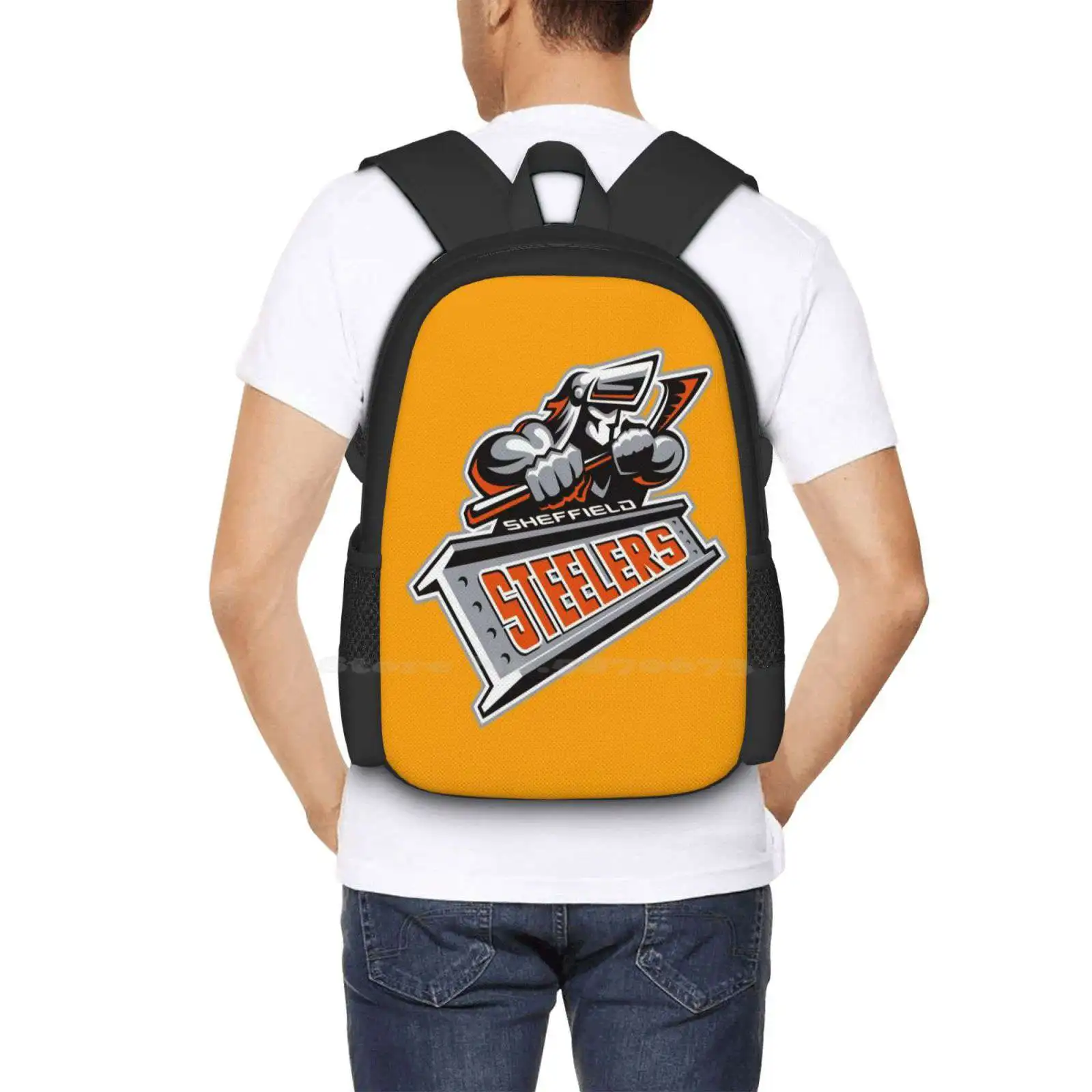 Sheffield Steelers Ijshockey Tiener Student Rugzak Patroon Tassen Sheffield Steelers Logo Sheffield Steelers Fans