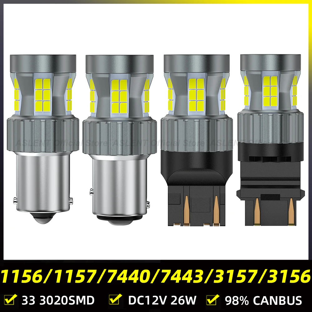2X 1156 P21W ba15s Bau15s PY21W 7507 1157 7443 7440 WY21W T20 T25 LED 98%Canbus No Hyper Flash Turn Signal Light Bulb Error Free