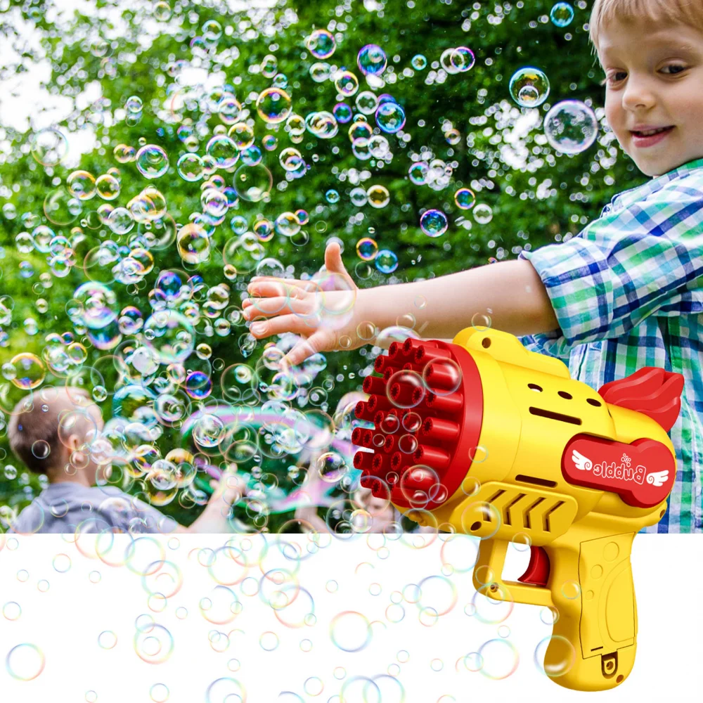 23 29 Hole Kids Electric Bubble Gun Machine Luminous Bubble Maker Children Toy Gift Outdoor Wedding Party Automatic Soap Machine