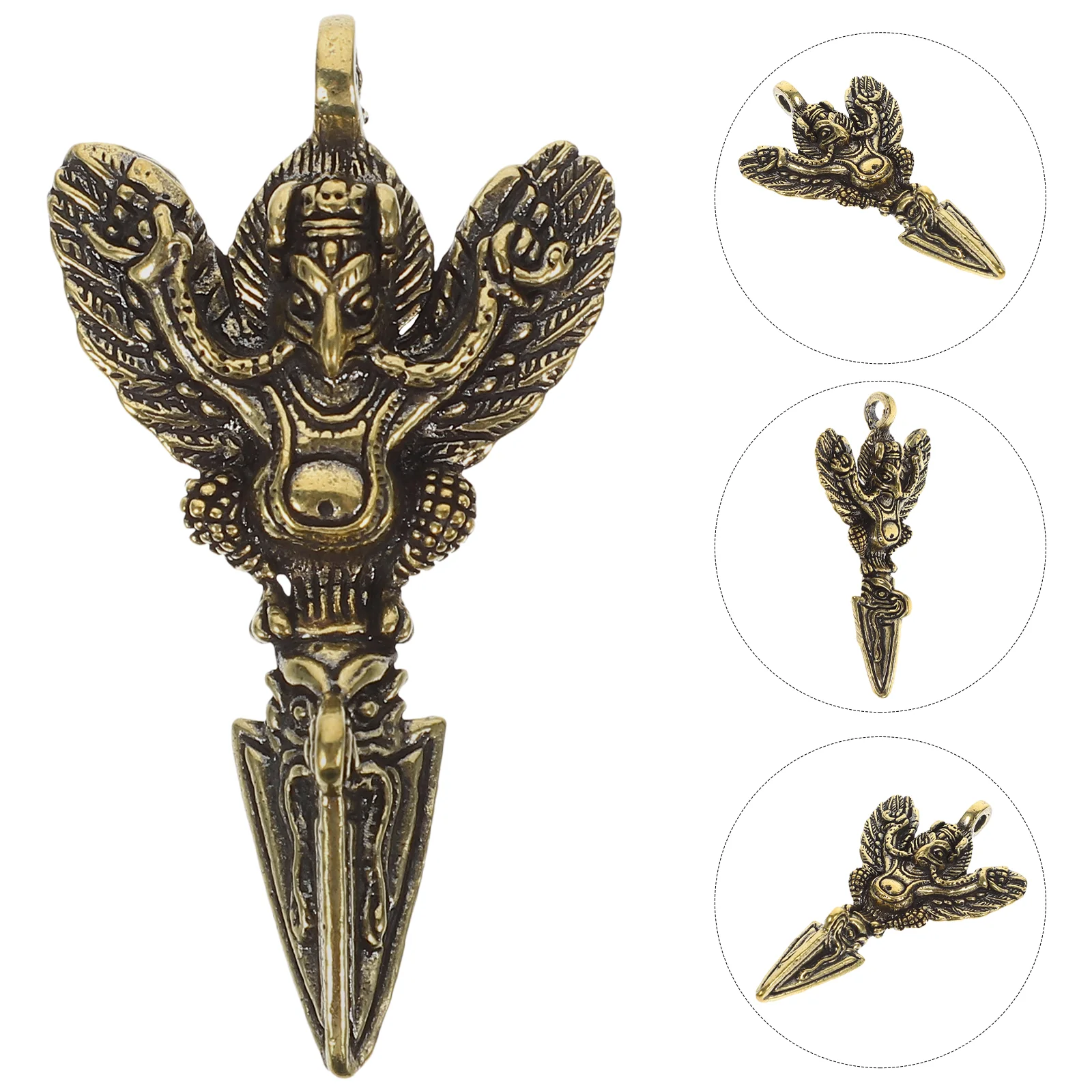 Ornament Demon Pestle Buckle Hanging Keychain Phurba Jewelry Pendant Brass Vajra Crafts