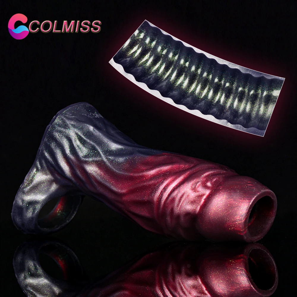 

COLMISS Soft Silicone Penis Sleeve Male Delayed Ejaculation Toy Cock Rings Reusable Condom Dick Enlargement Dildo Sheath For Men