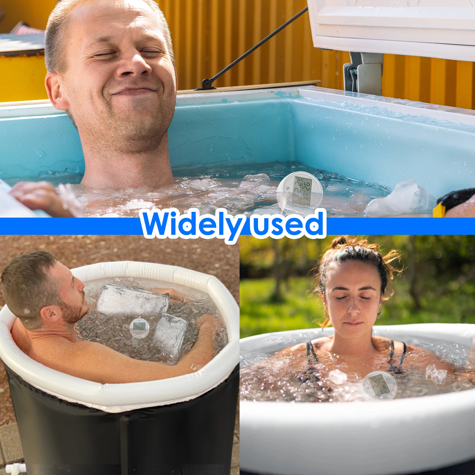 Pływający termometr do basenu Lodowy kąpiel woda Przezroczysty cyfrowy monitor temperatury LCD z migającą diodą LED dla -31 ° F~150 ° F