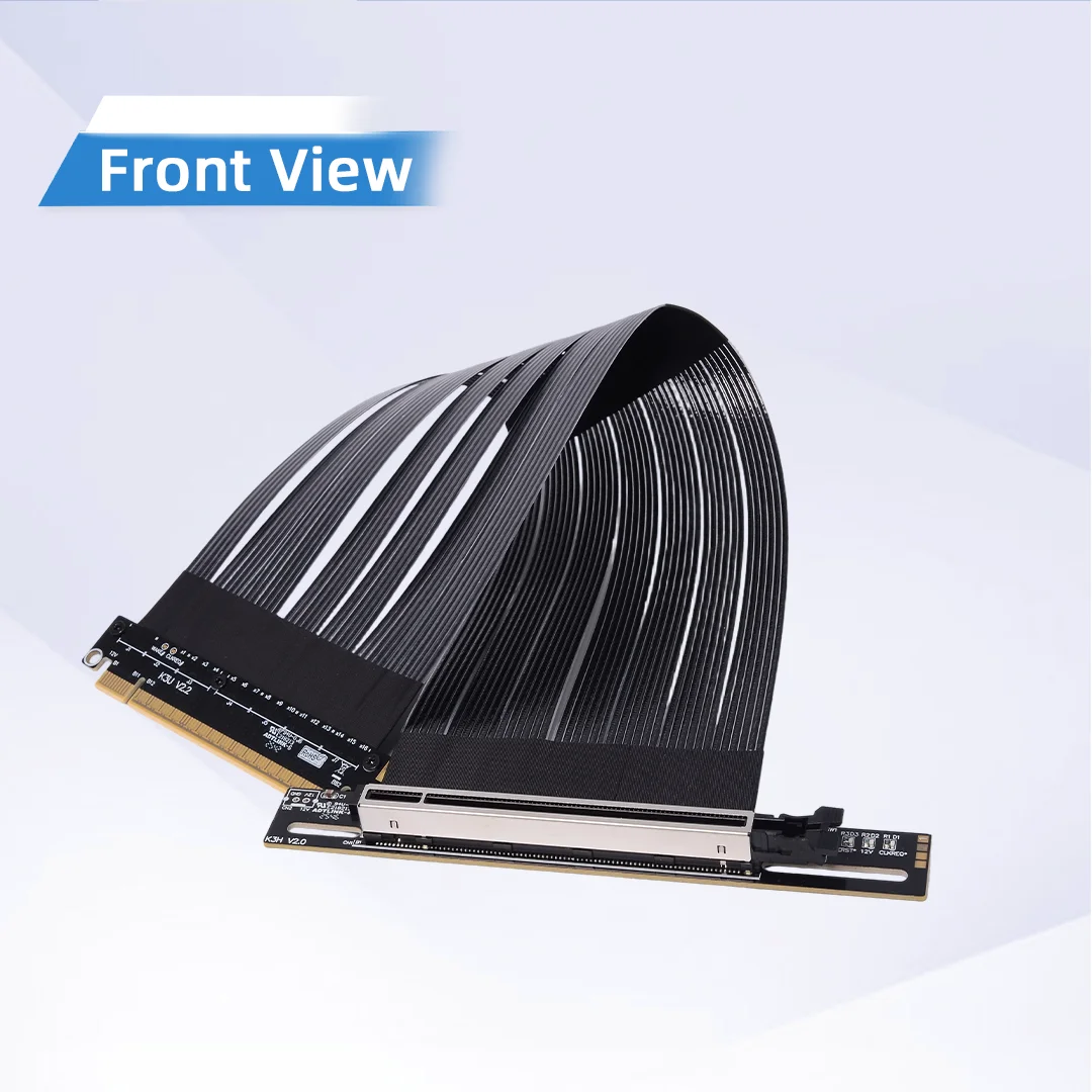 ADT-Link 512G/bps Graphics Card Extension Cable Standard PCIe 5.0 x16 GEN5 High-Speed Lossless Soft Ribbon Riser Cable
