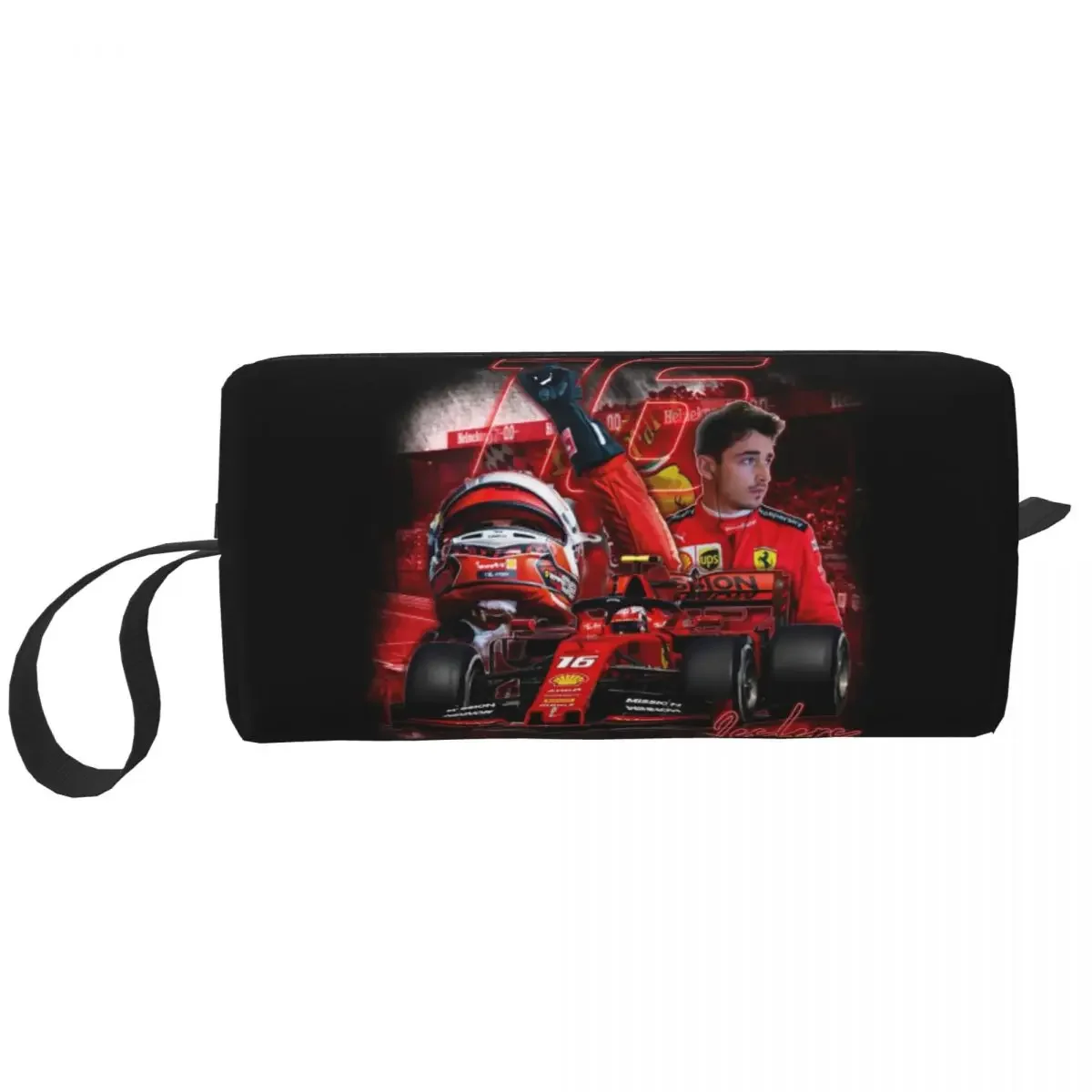 

Custom Cute Charles Monaco Formula One Driver Leclercs Travel Toiletry Bag Women Cosmetic Makeup Bag Beauty Storage Dopp Kit