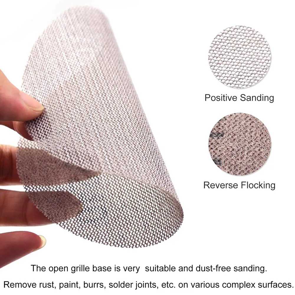 L33A_30 Pcs Mesh Sanding Discs 125mm 80-600 Grit Hook and Loop Sanding Paper Dry Abrasive Discs for Sander Replacement Pads