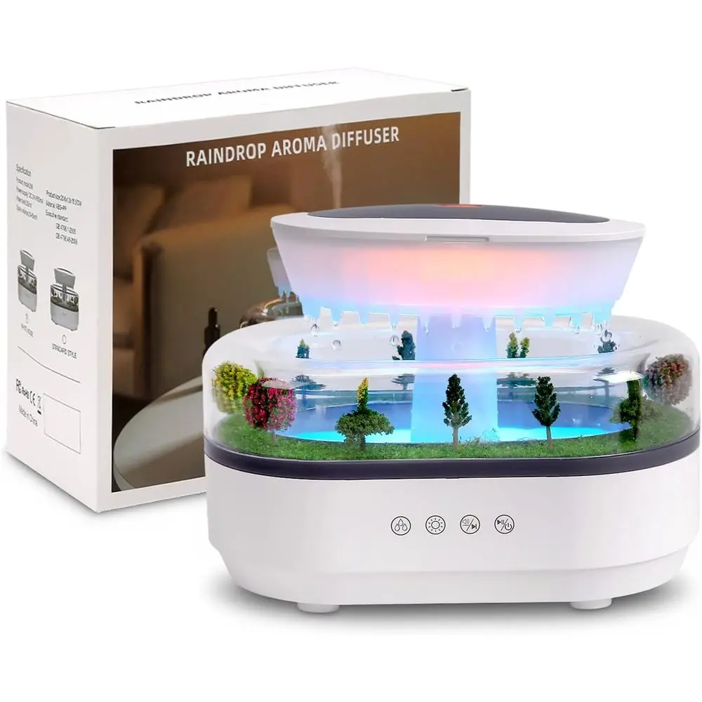 

Аромадиффузор Rain Huiier Water Drip, 7 цветов, со звуком дождя, 250 мл, для спальни, бесшумная лампа-дождь