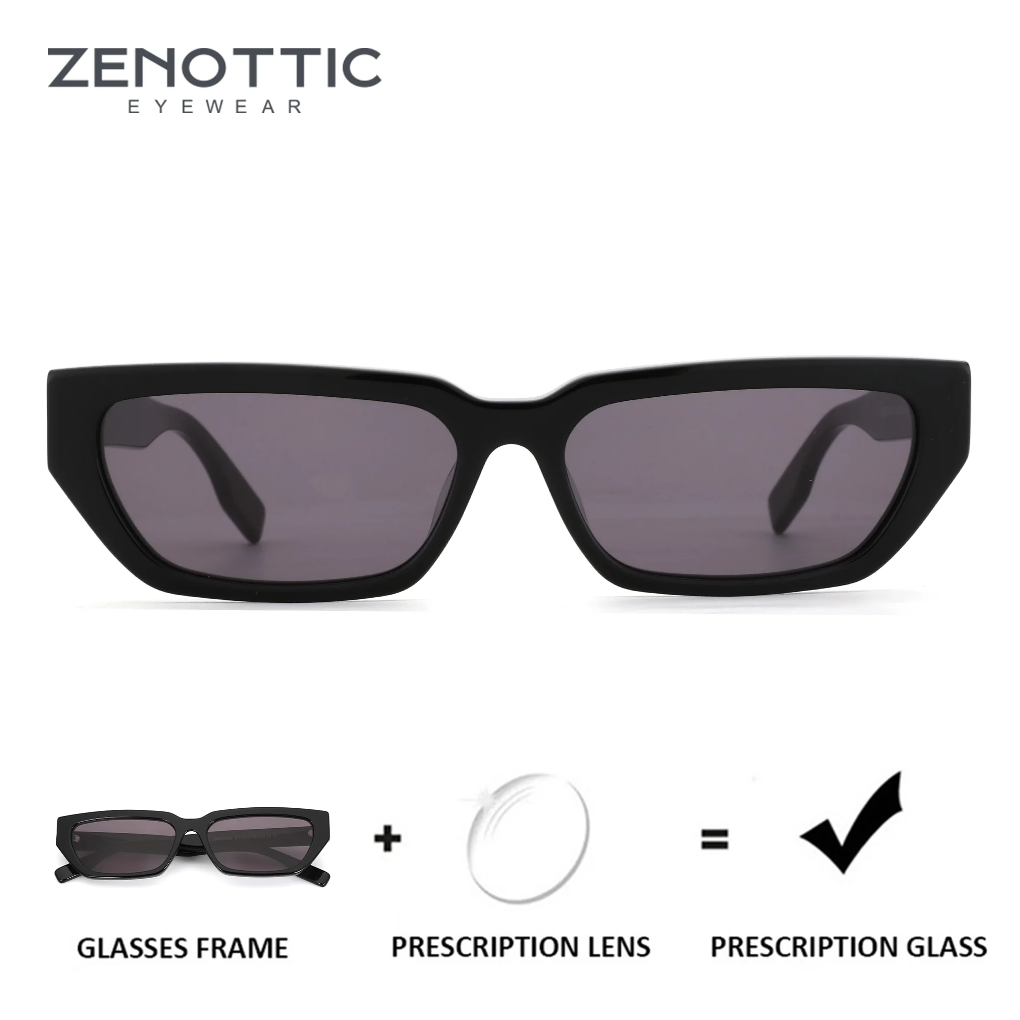 

ZENOTTIC（M Size）Polygon Acetate UV400 Polarized Sunglasses Prescription For Unisex Progressive Optical Sun Glasses
