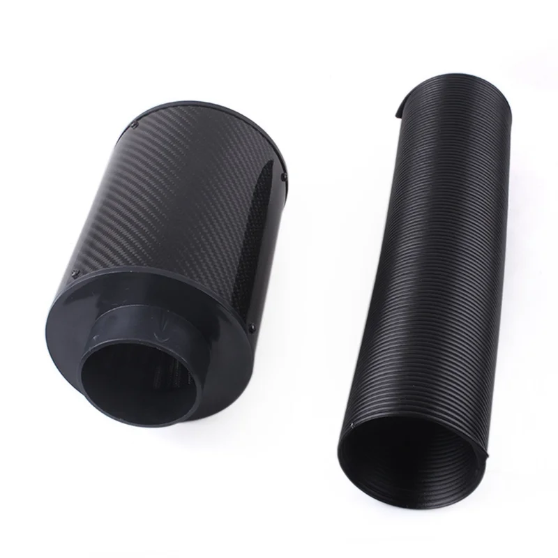 

Classy-Universal Air Intake Filter Kit Carbon Fiber Bellows Mushroom Style Air Intake Car Modification