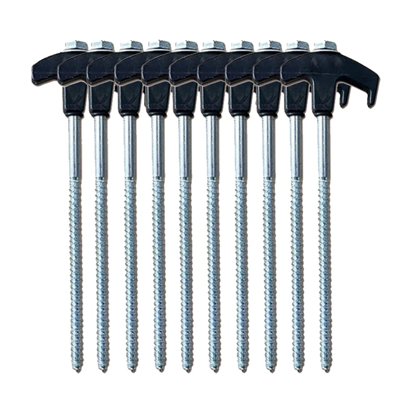 Tent Stake Screws Tree Stump Kit Tent Nails Camping Anti-Rust Ground Stakes Spiral Ground Nails For Patio(20 PCS)