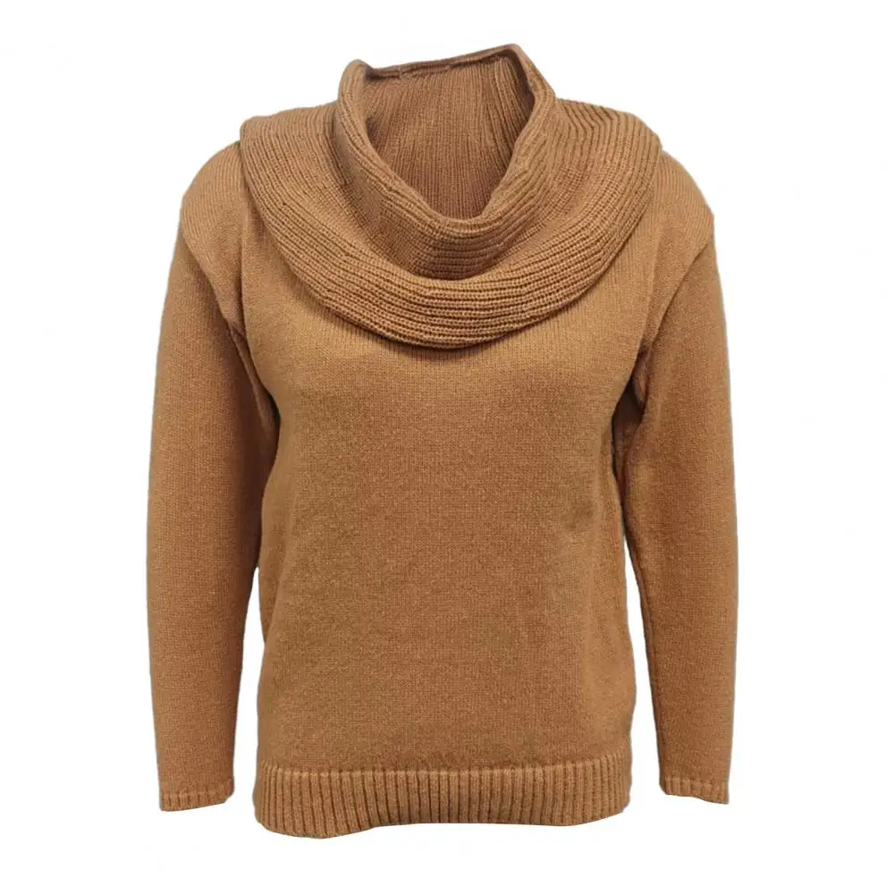 موضة كومة طوق كم طويل البلوز المرأة بلوزة فضفاضة غير رسمية المرأة الخريف بلوفر شتوي بلايز عادية الحياكة القمم #1