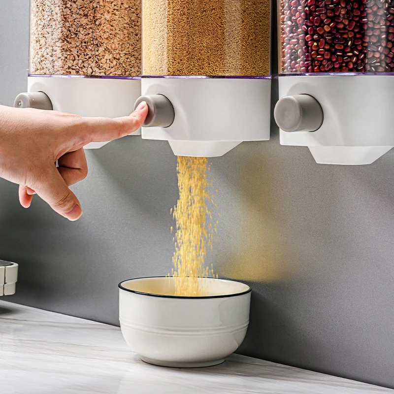 1pc Grain Storage Box, Kitchen Wall-mounted Grain Storage Tank, Bean Sealing Tank, Cereal Dispenser