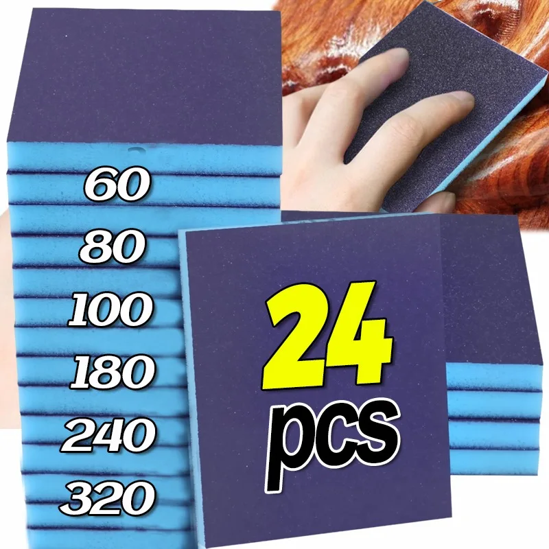 

Double Sided Sponge Sandpaper Block For Woodworking Metal Polishing Fine Grit Sanding Pads Wet Dry Sanding Sponge Abrasive Tools