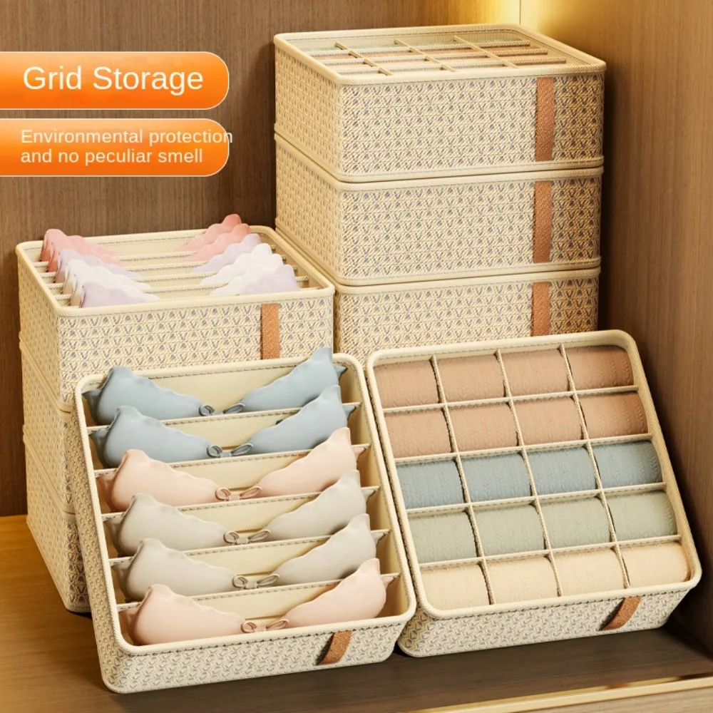 Underwear Storage Box With Compartments Multi-function Wardrobe Organizer Underwear Socks Bra Storage Boxes