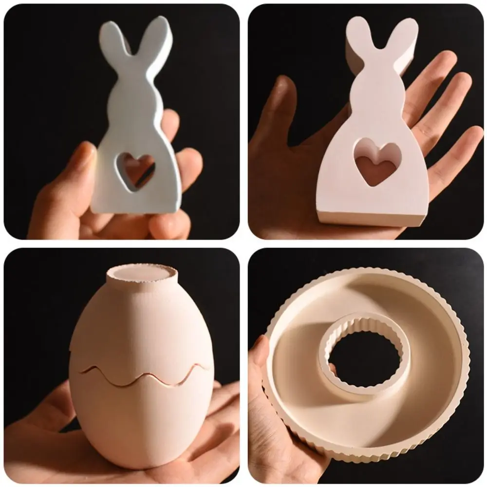 Creative Easter Bunny Aromatherapy Candle Mold Silicone Reusable Plaster Mold DIY Handmade Resin Mold Home Decor
