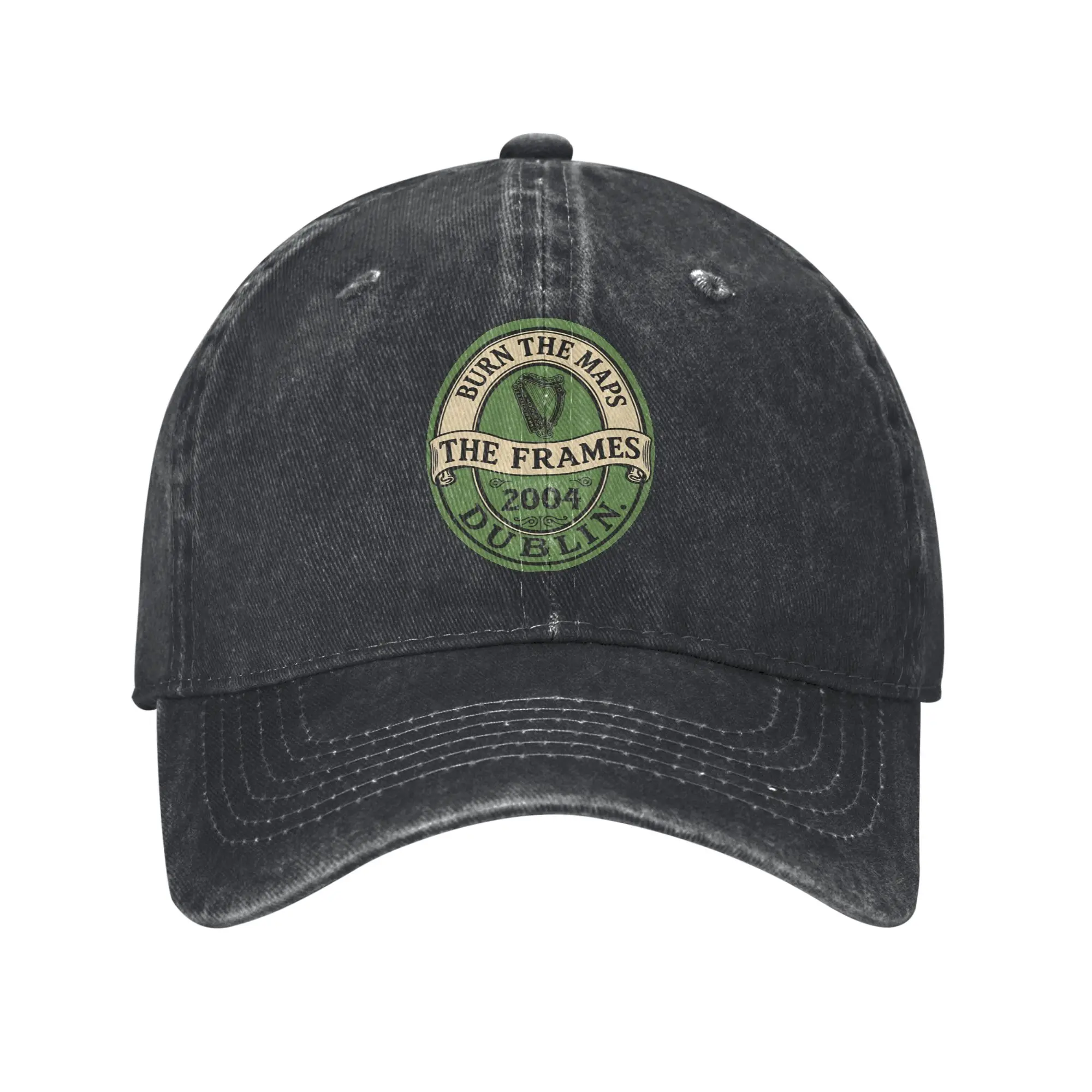Unisex The Frames - Burn The Maps  Printed Hat Classic Distressed Denim  Baseball Cap Adjustable