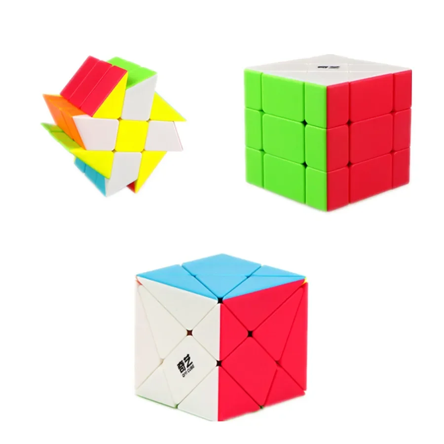 Qiyi Windmill /Fisher /Axis 3x3 Black / Puzzle bez naklejek Magic Cube Zabawki dla dzieci Prezent Zabawka Cubo Magico