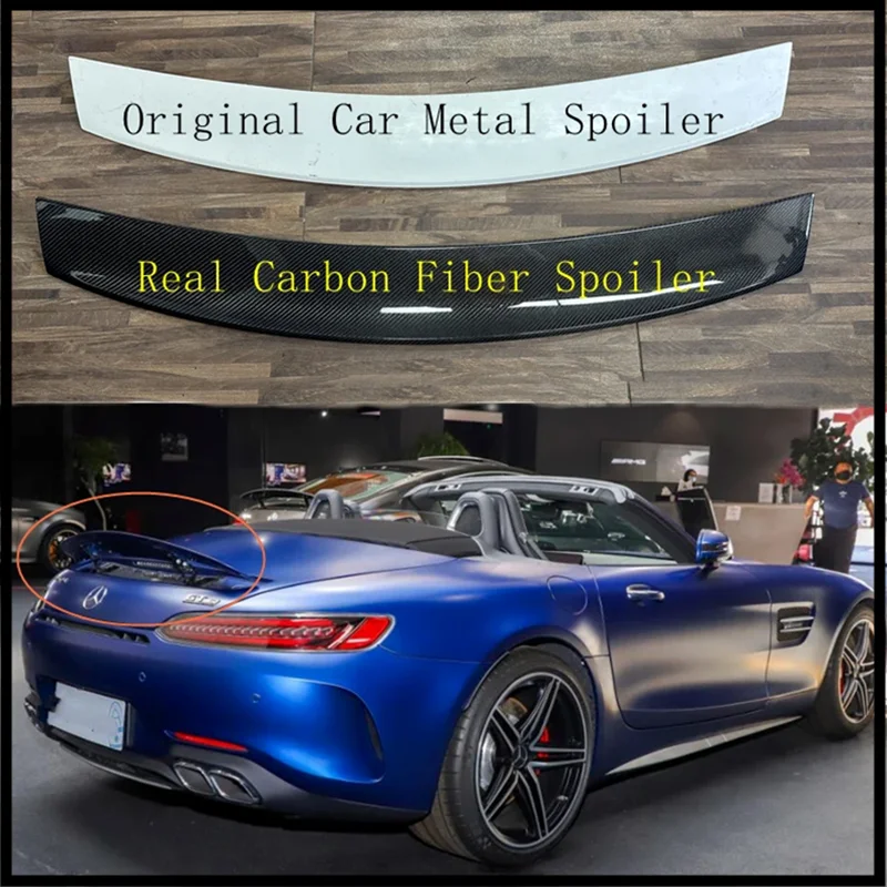 Real Carbon Fiber Spoiler For Mercedes Benz AMG GT GTS GTC C190 2015-2023 High Quality Rear Wing Trunk Lip Refits Spilers