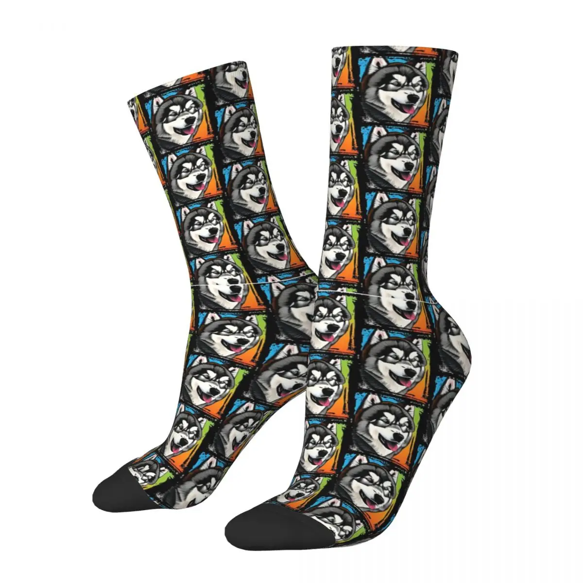 Calcetines Retro de Alaskan Malamute para hombre y mujer, calcetín Unisex con estampado sin costuras de Lovely Dog Zoo, Harajuku, novedad, para regalo