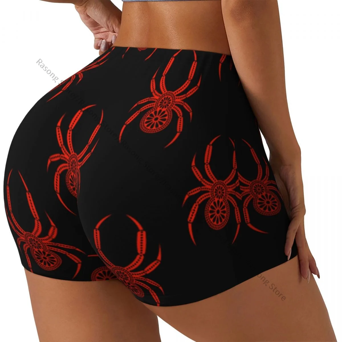 Push Up Short Elasticity Scrunch Butt Insects Symmetrical Background Running Shorts Sports Shorts Womens Clothes Gym