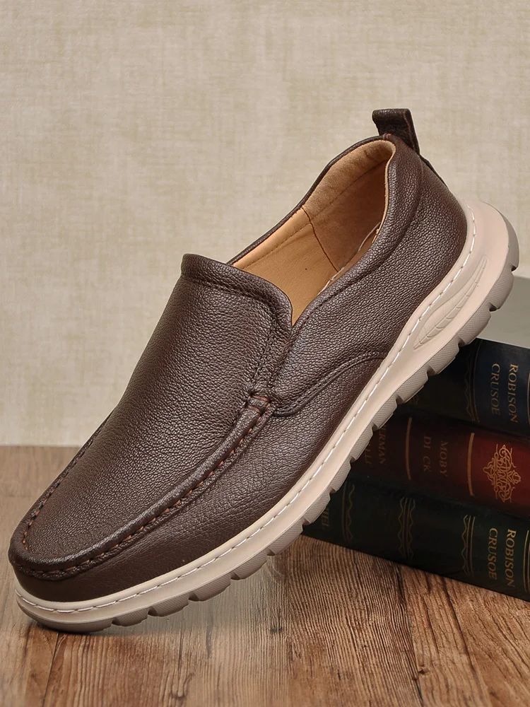 

Мужская мягкая кожаная удобная дышащая легкая o-поглощающая пенопластовая резиновая подошва, простая в ношении Dad oes