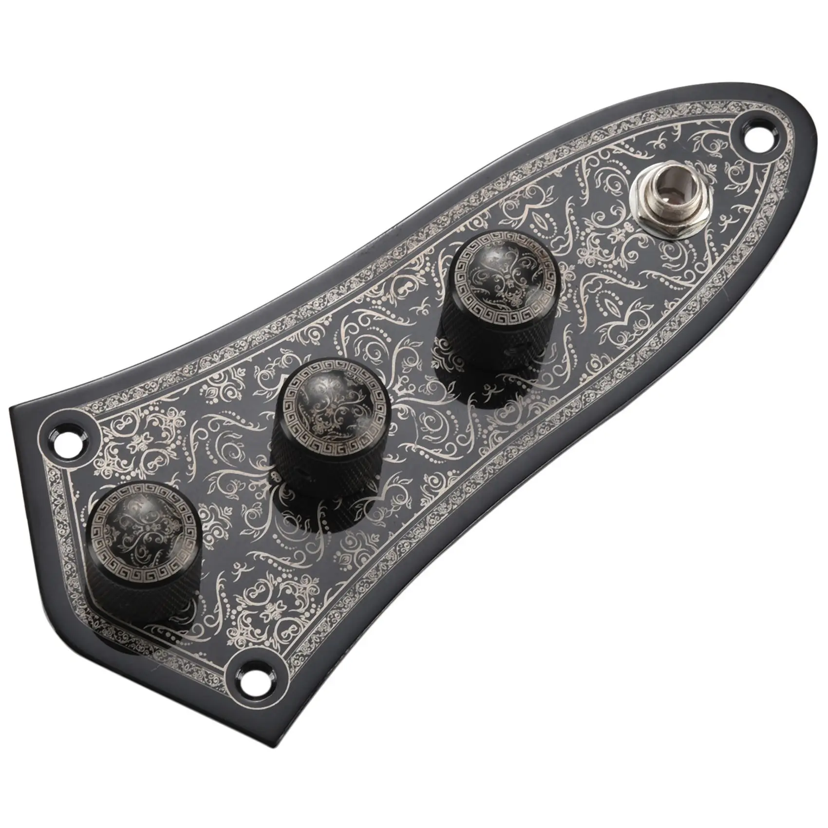 Aluminum Alloy Engraving Harness Control Panel For Jazz Bass Jb Guitar Switch Control Panel For Fender Jazz Bass Guitars Chrome