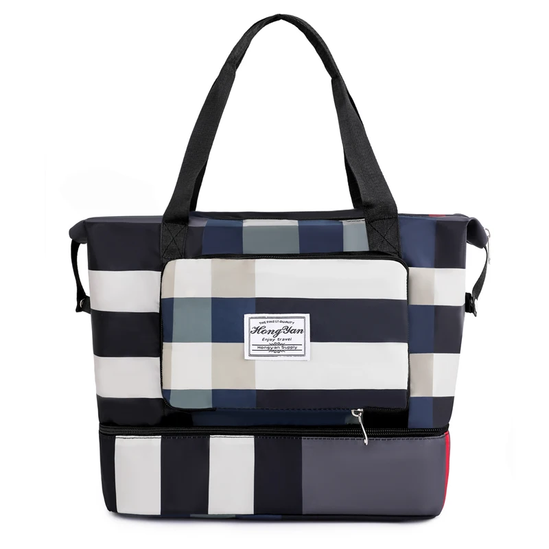 

Travel bag, short distance large capacity grid storage bag, independent shoe compartment, dry wet separation handbag