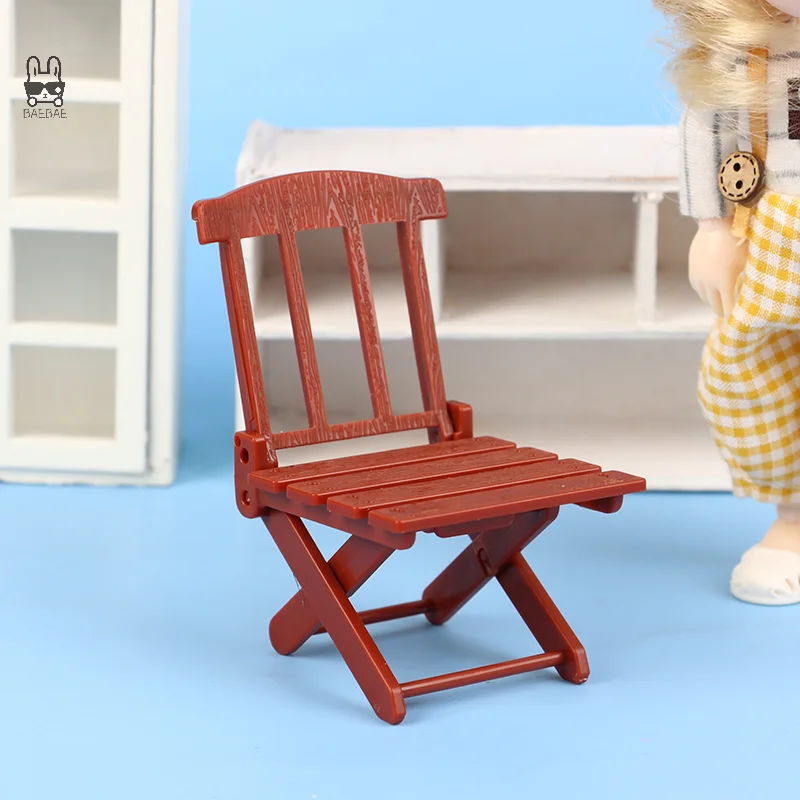 1/12 Dollhouse Simulation Foldable Beach Chair Dollhouse Miniature Furniture Accessories Dolls House Living Room Decoration