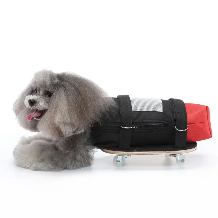 PremiumPet Supplies Disabled Walking Assist Car Wooden Protection Chest Quads Dog Lower Body Tow Bag Scooter