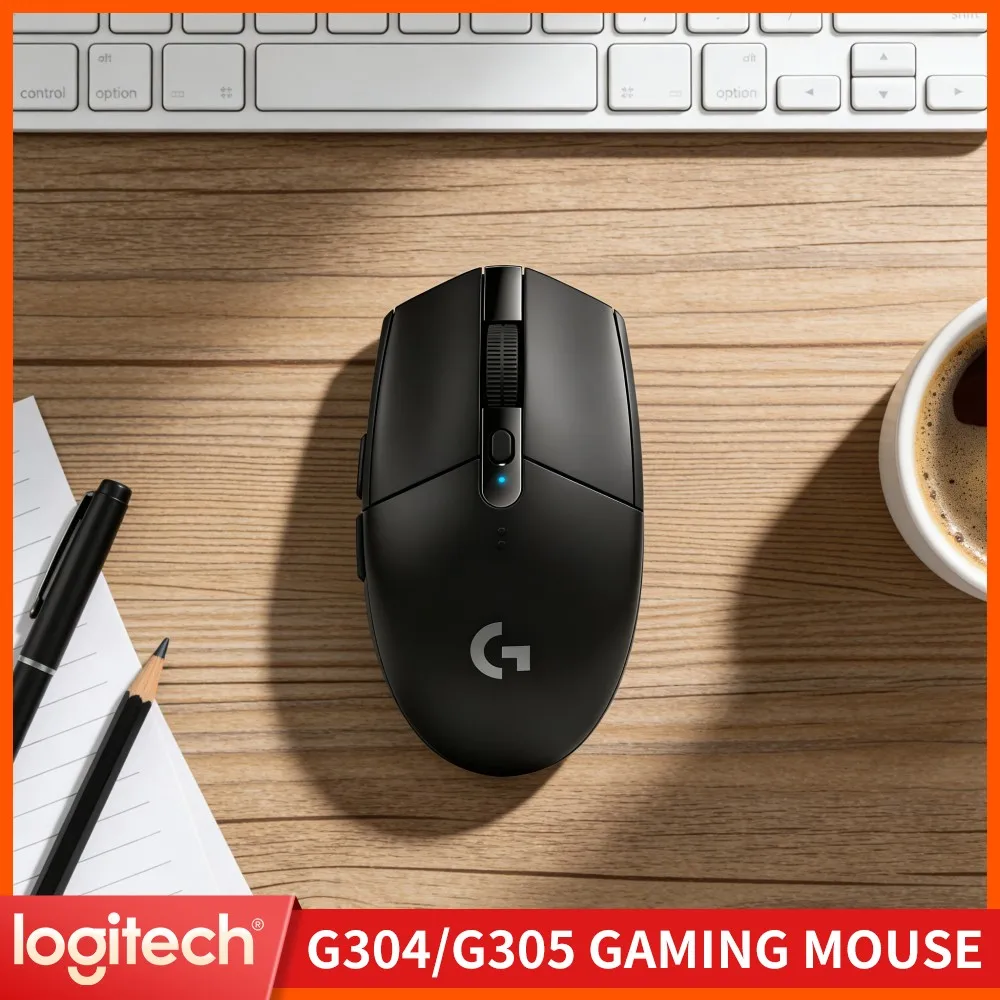 Mouse Gamer Sem Fio Logitech G305 LIGHTSPEED, 12000 DPI HERO, 6 Botões, Bateria de 250H, 99G, Compatível com PC, Mac e Laptop