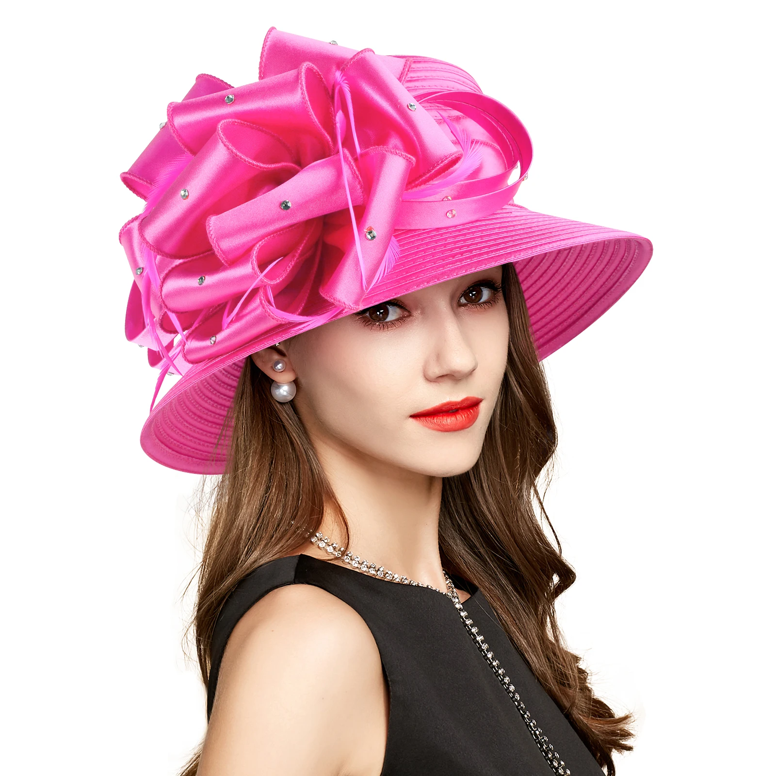 NWT  GIOVANNIO PINK LARGE FASCINATOR‎ HAT HEADBAND  DERBY CHURCH TEA HAT High Tea Hats for Women, Audhol 2025 Derby Hats for Women  main image 4