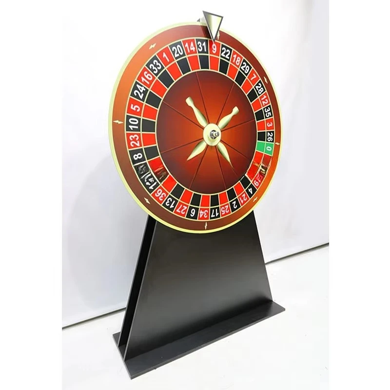 Carnival Christmas Spin Prize Wheel, Manual Cash Wheel with Light Emitting Diode Lighting, Wooden Floor Wheel