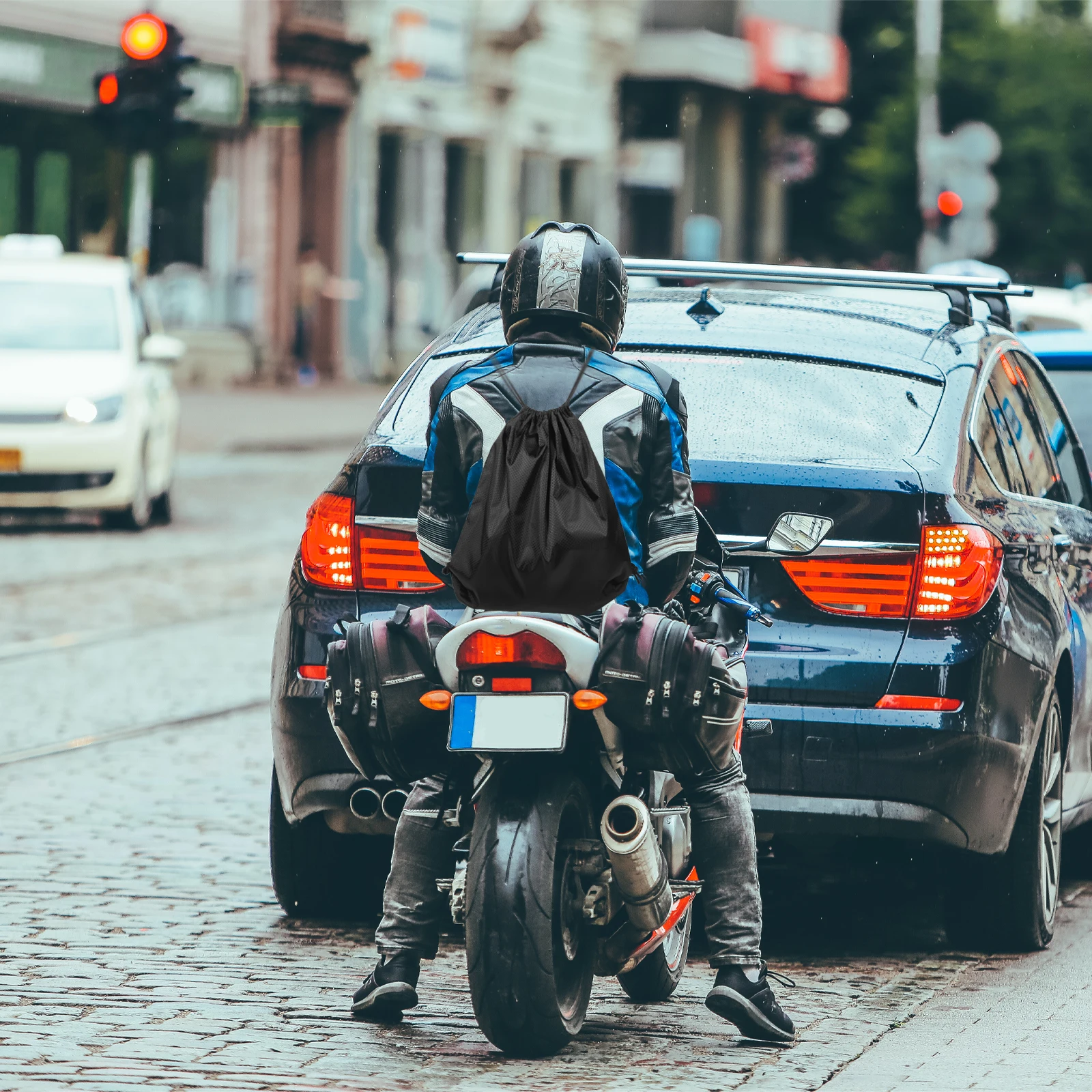 Beutel mit Kordelzug, wasserdichte Tasche, Motorrad-Aufbewahrungsbehälter, praktisches, langlebiges Oxford-Tuch zum Radfahren, Skifahren