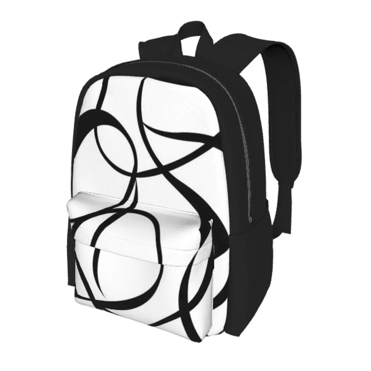 

4 Pcs - 45cm 18In - Geometric Abstraction Line Student Backpack School Bag Hiking Travel Daypack Bookbag Shoulder Bags