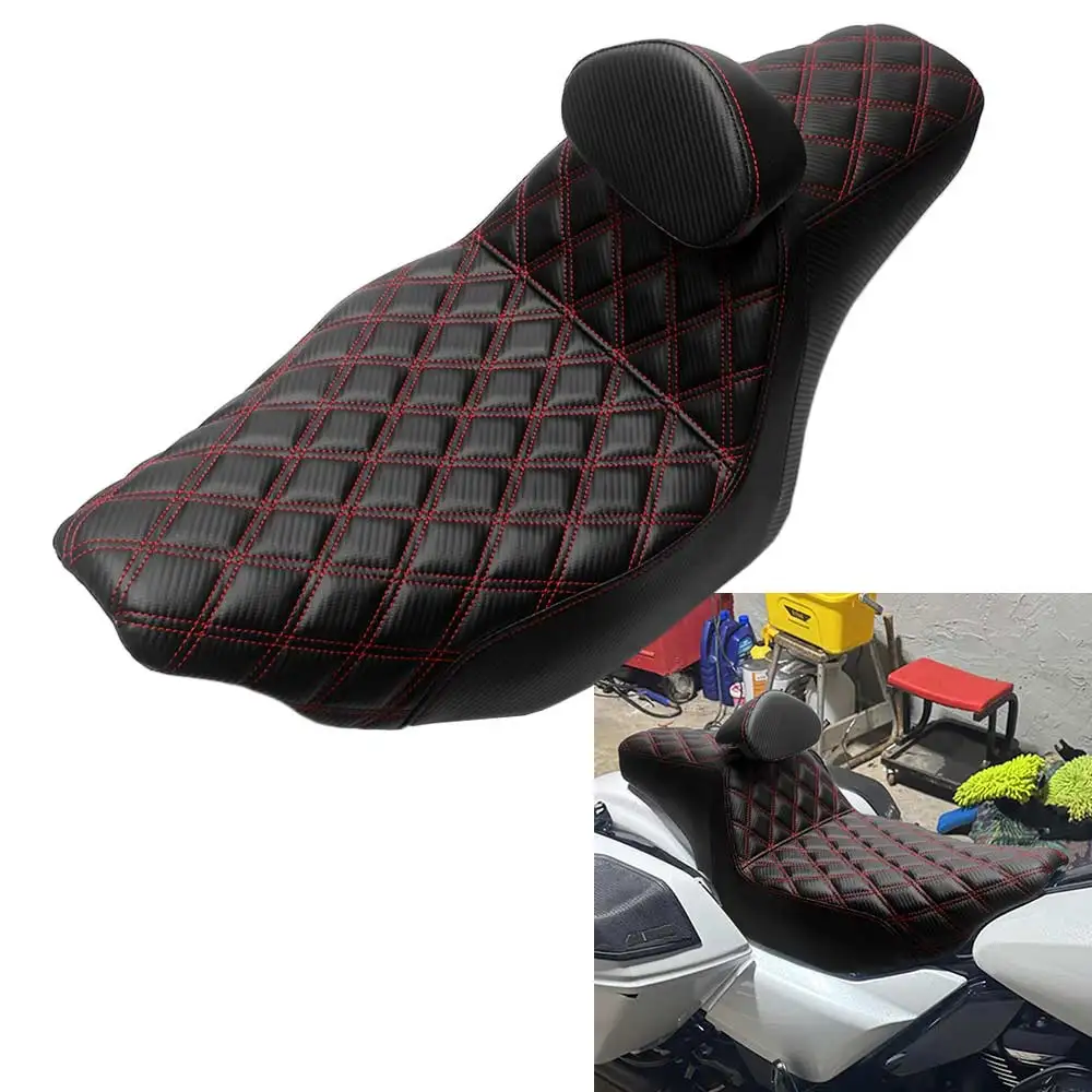 1PCS Rider Passenger Seat With Backrest Cushion Motorcycle Fit For Harley Touring Street Glide Limited CVO FLHXLSE 2026