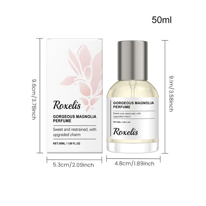 Perfume floral magnólia 50ml para mulheres, atmosfera de namoro, perfume elegante de longa duração para festas diárias e viagens