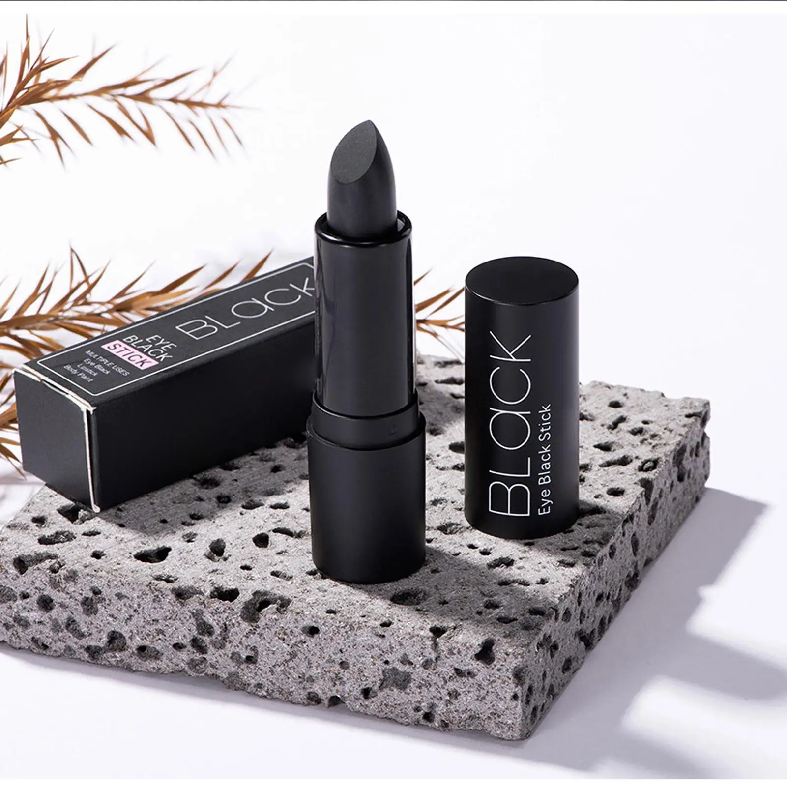 عصا طلاء الوجه والجسم بوزن 0.1 أونصة، مكياج أسود مقاوم للماء للرياضة في الهالوين، طلاء عيون محمول مقاوم للعرق #4