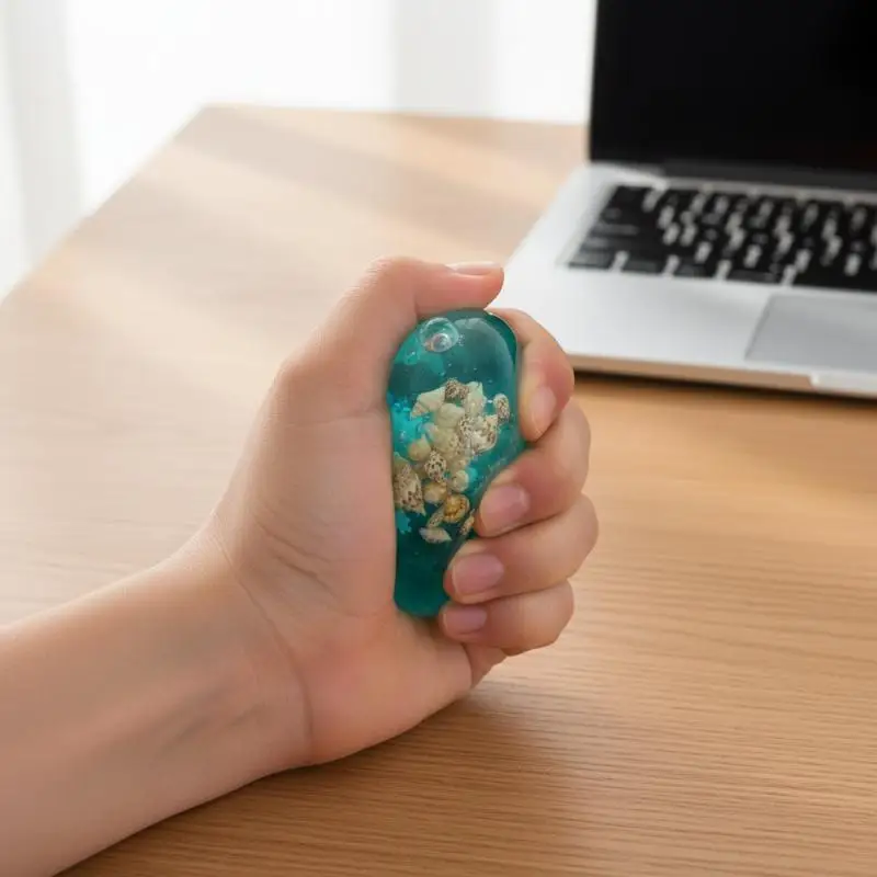 1Pcs Cute Mochi Anti Stress Fidget Toys, Soft Simulated Transparent Ball Maltose Quick-rebound