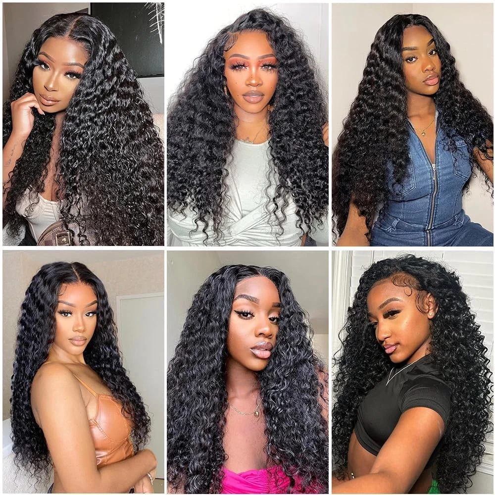 Clip In Extension Deep Wave Full Head for Black Women Brazilian Remy Human Hair Natural Color 8Pcs with18clips 120g/Sett 24inch