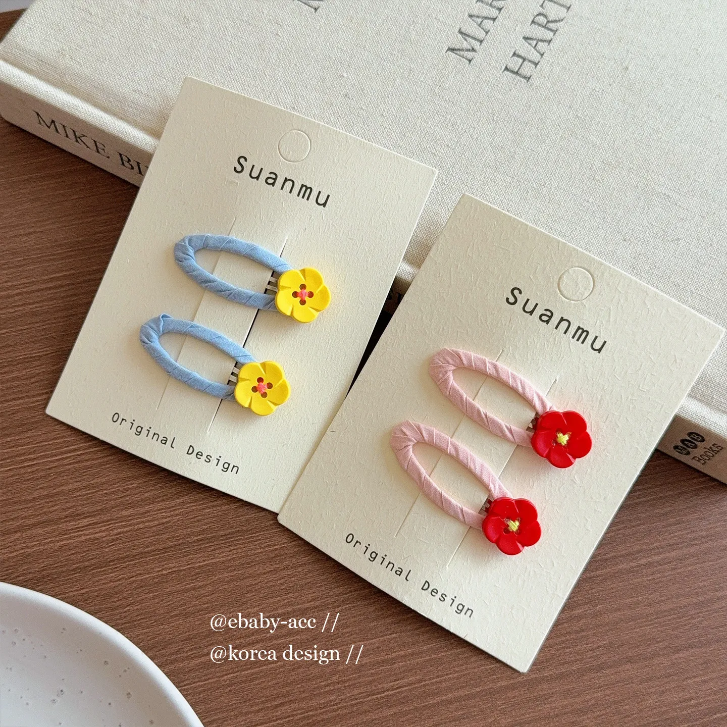 Hair Clip Girls Sweet Colorful Flower Korean Cartoon Side Bangs BB Clip Hair Accessory Resin Metal Lightweight Cute Daily Party