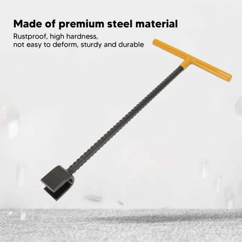 Steel Water Meter Key Wrench Multifunction T Handle Curb Key With 4 Way Utility Tool For Valves Faucets