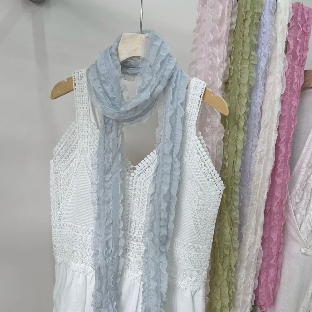 

Long Chiffon Scarf Breathable Sunscreen Shawl Multifunction Small Shawl Fashion Elegant Scarves Women Apparel Accessories