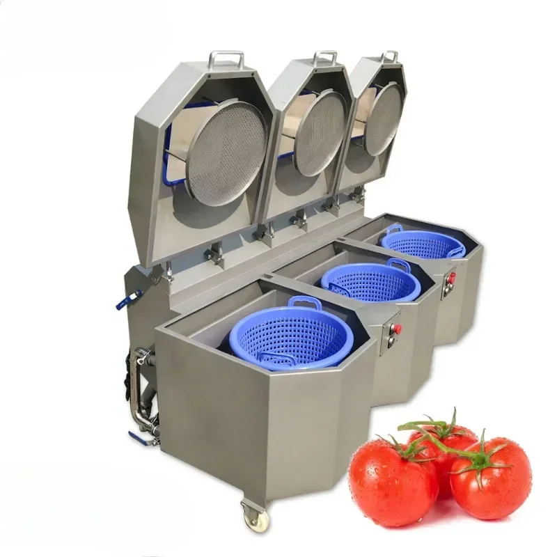 Industrial semi automatic vegetable washer cleaning processing equipment fruit washing machine