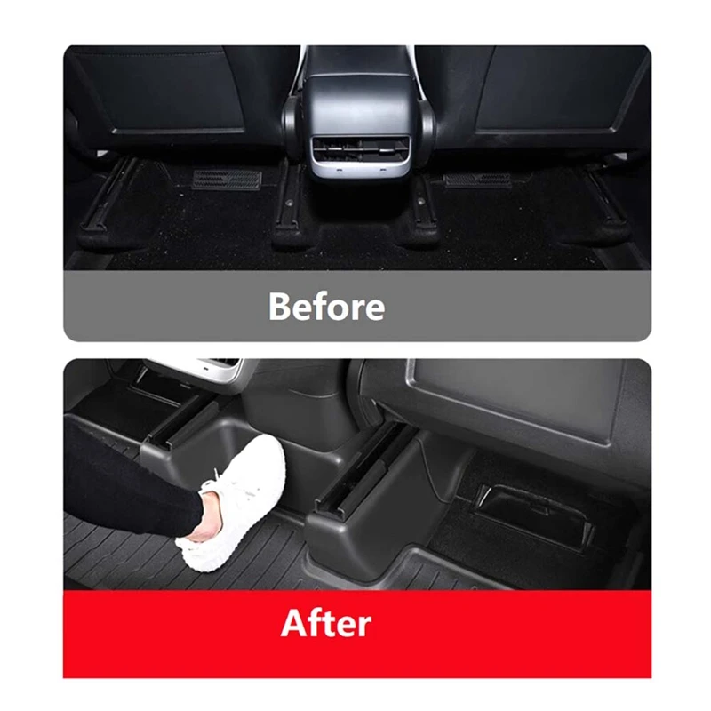 3PCS For Tesla Model Y Car Under Seat Corner Guard Rear Seat Slide Rail Protector Cover Anti-Kick Decor Protection Shell Parts