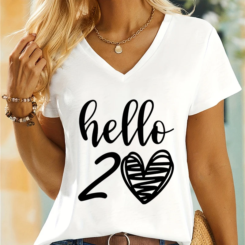 Woman T-shirts Hello 50 Essential Classic Graphic Retro Birthday Gift for Mom Women's Clothing 50th Birthday Gift T-shirt Female