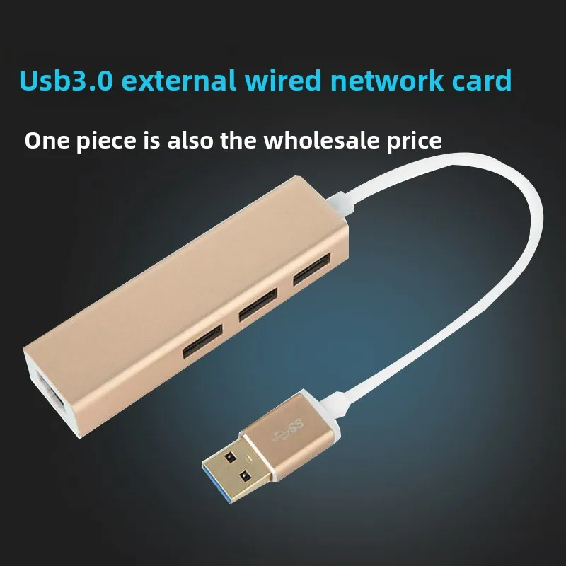 

Внешняя проводная сетевая карта из алюминиевого сплава USB3.0 к RJ-45, гигабитная сетевая карта USB3.0 с трехпортовым концентратором