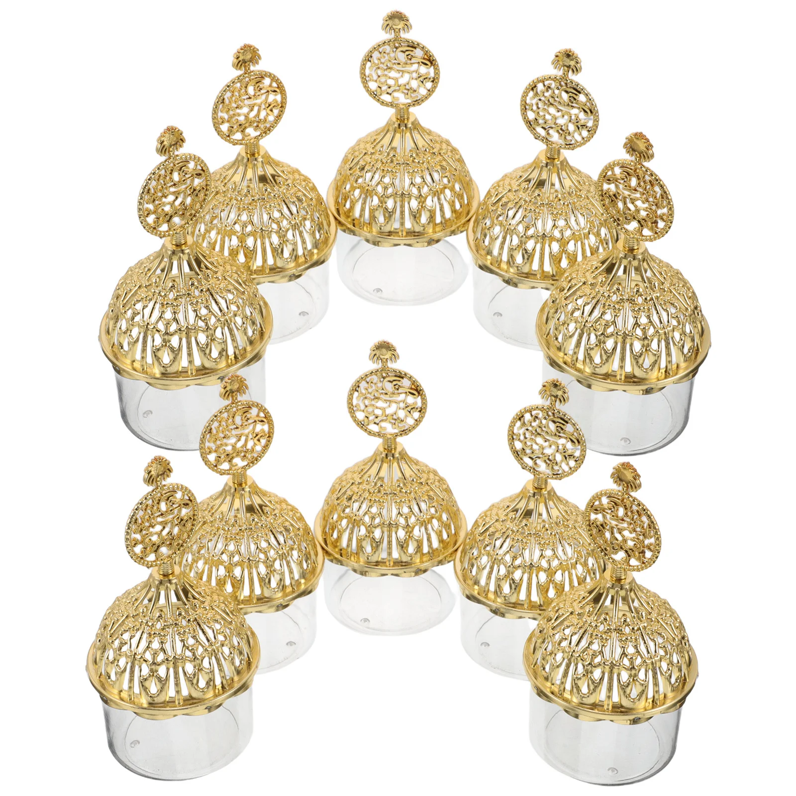 

12Pcs Transparent Round Candy Boxes Plastic Favor Containers Gold Lid Wedding Candy Party Favor Boxes Birthday Treat Packaging