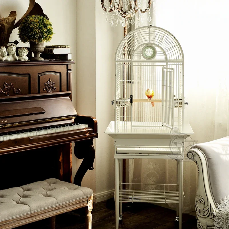 

Клетка для попугая, маленькая американская королевская домашняя клетка из тигровой кожи, большая роскошная клетка из нержавеющей стали